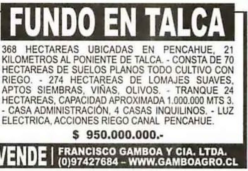 fundo en Talca